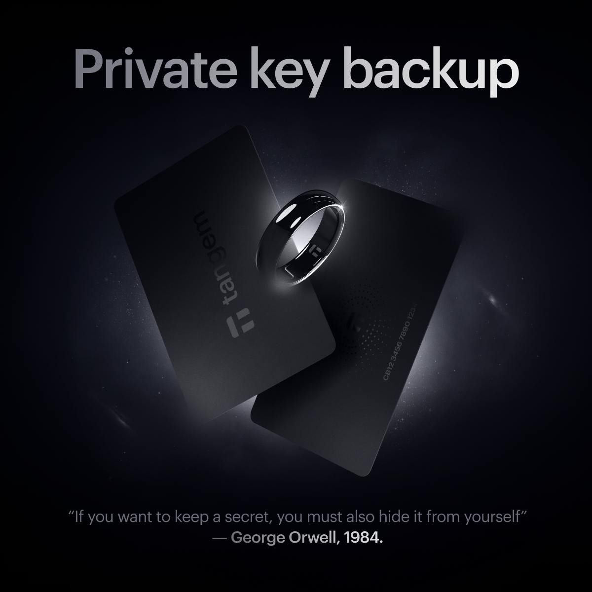 Tangem Ring – Wearable Crypto Hardware Wallet (1 Ring + 2 Backup Cards)