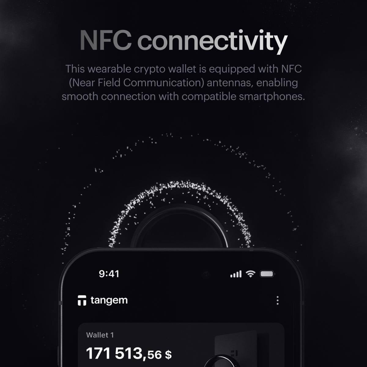 Tangem Ring – Wearable Crypto Hardware Wallet (1 Ring + 2 Backup Cards)